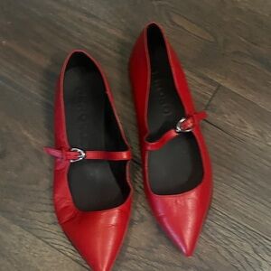 AEROSOLES Red Flats with Strap
